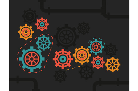 colorsful gears cogs, an Object Illustration by studiogstock