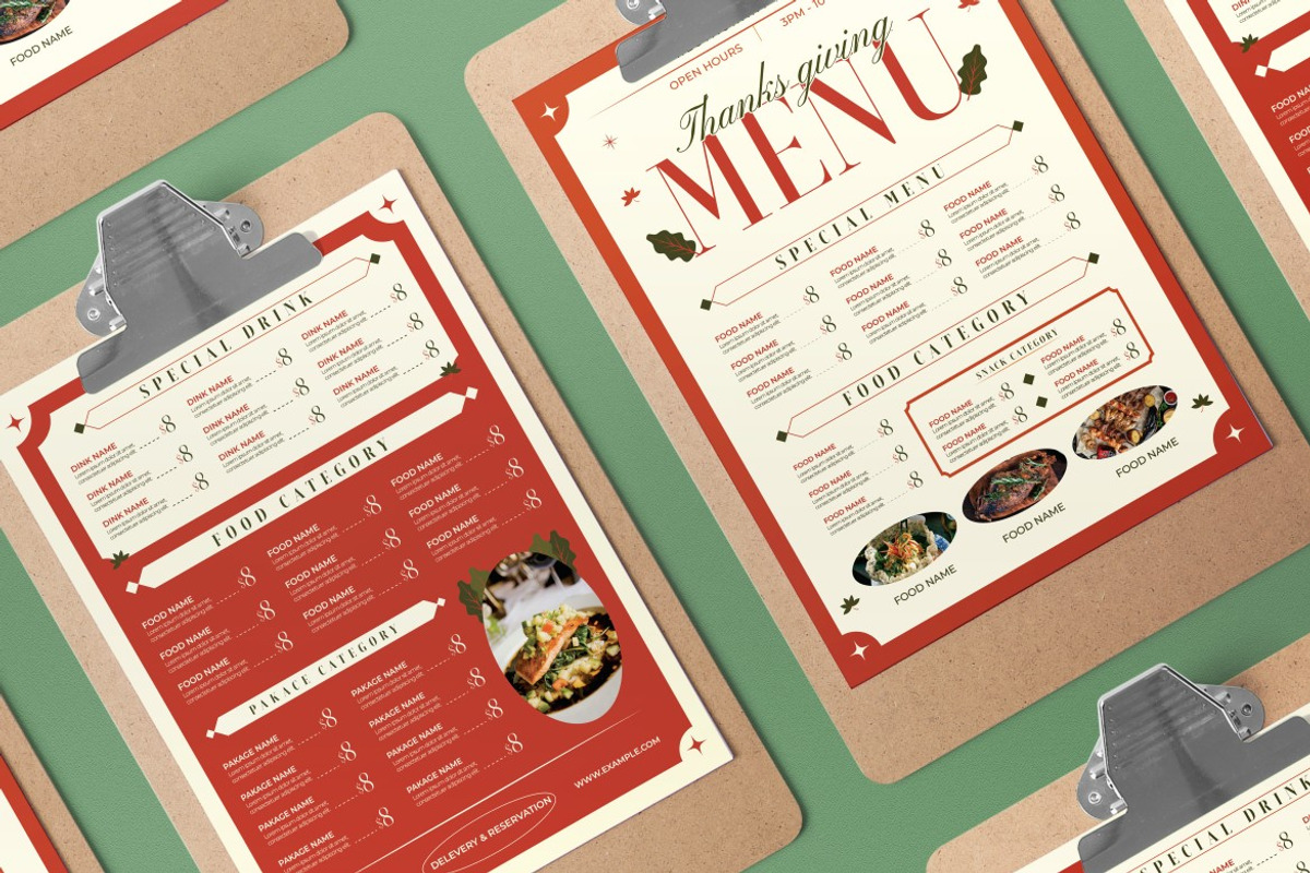 Thanksgiving Food Menu preview 3