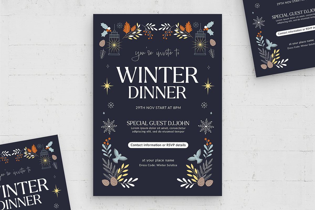 Winter Invitation Flyer Template, a Flyer Template by BrandPacks (Photo 1 of 5)