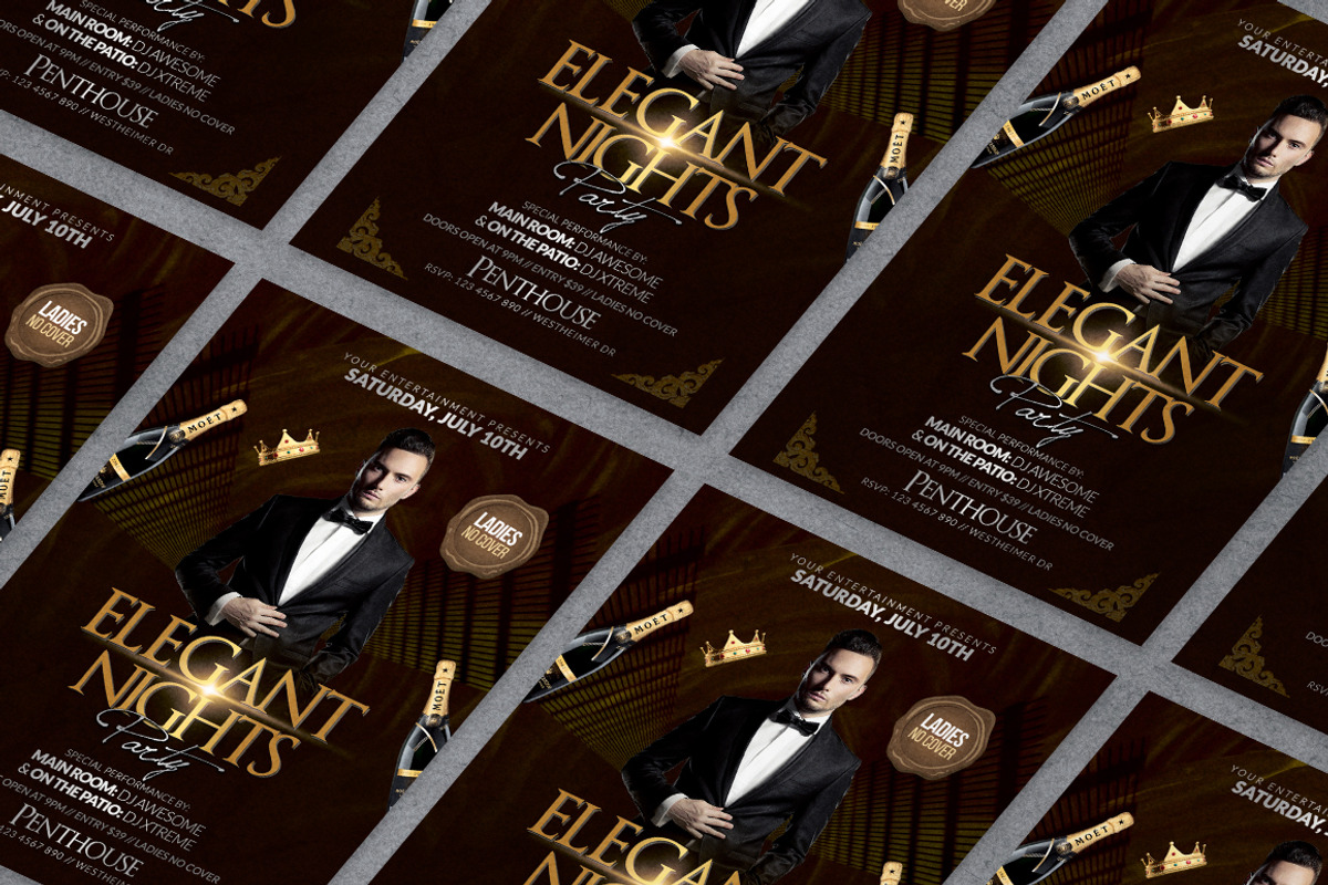 Elegant Party Flyer Template, a Flyer Template by Creative Waffle (Photo 2 of 5)