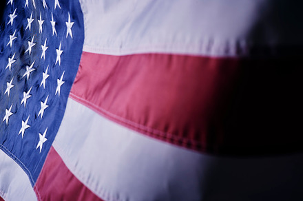 closeup shot of the waving flag of the United States of America, a Photo by 1981 Rustic studio kan