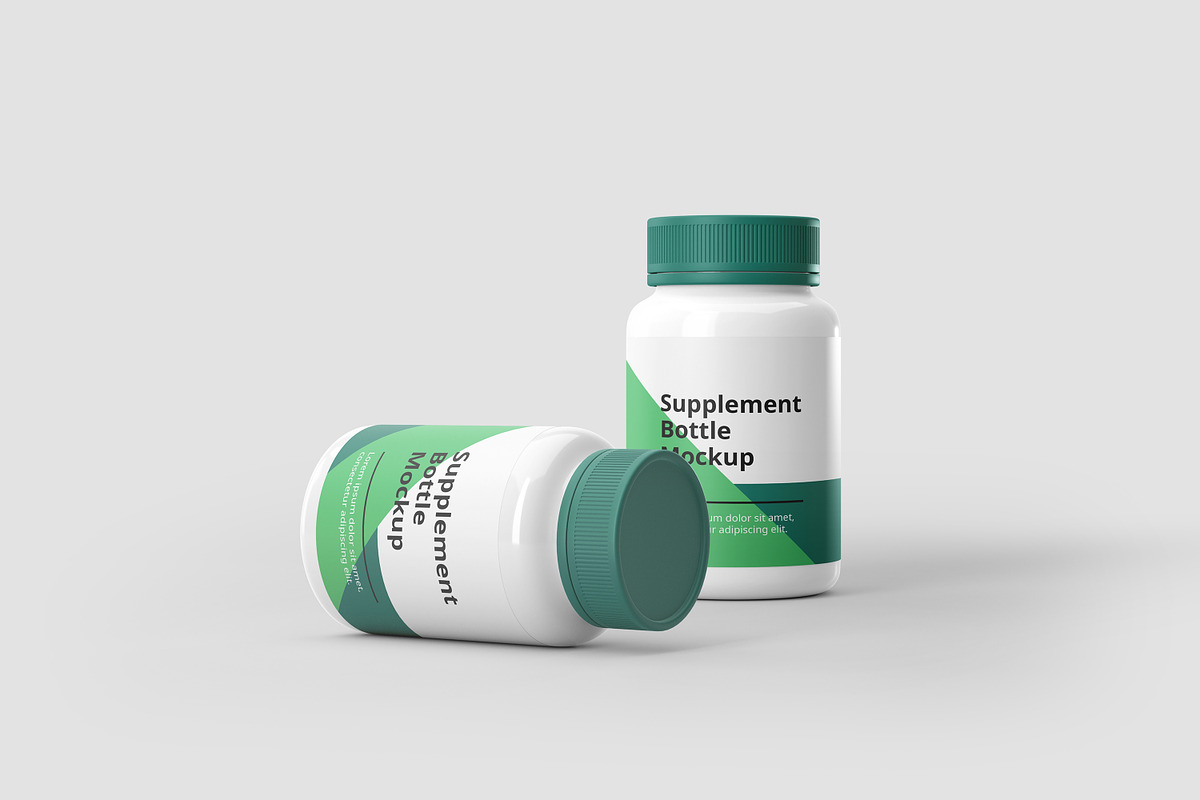 Supplement Bottle Packaging Mockup, a Cups & Container Mockup by simuradi (Photo 5 of 9)