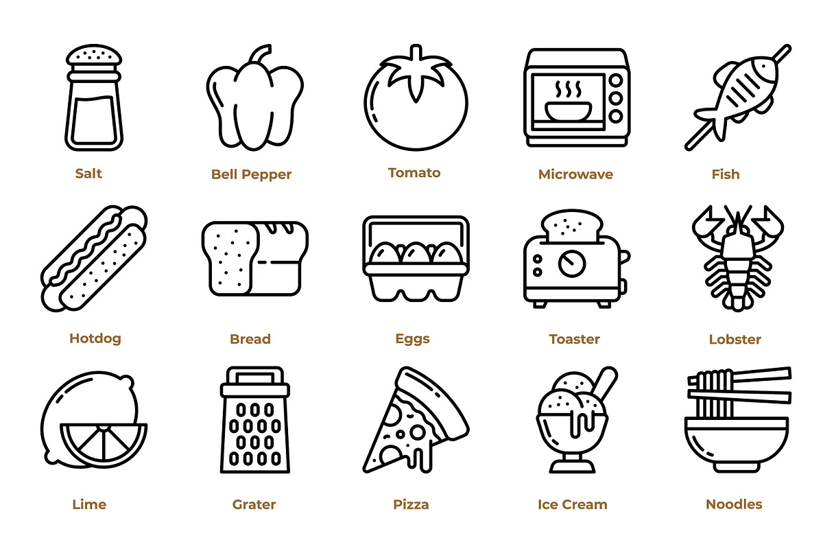 Gastronomy Icon Pack, an Outline Icon by Tekuni (Photo 4 of 10)