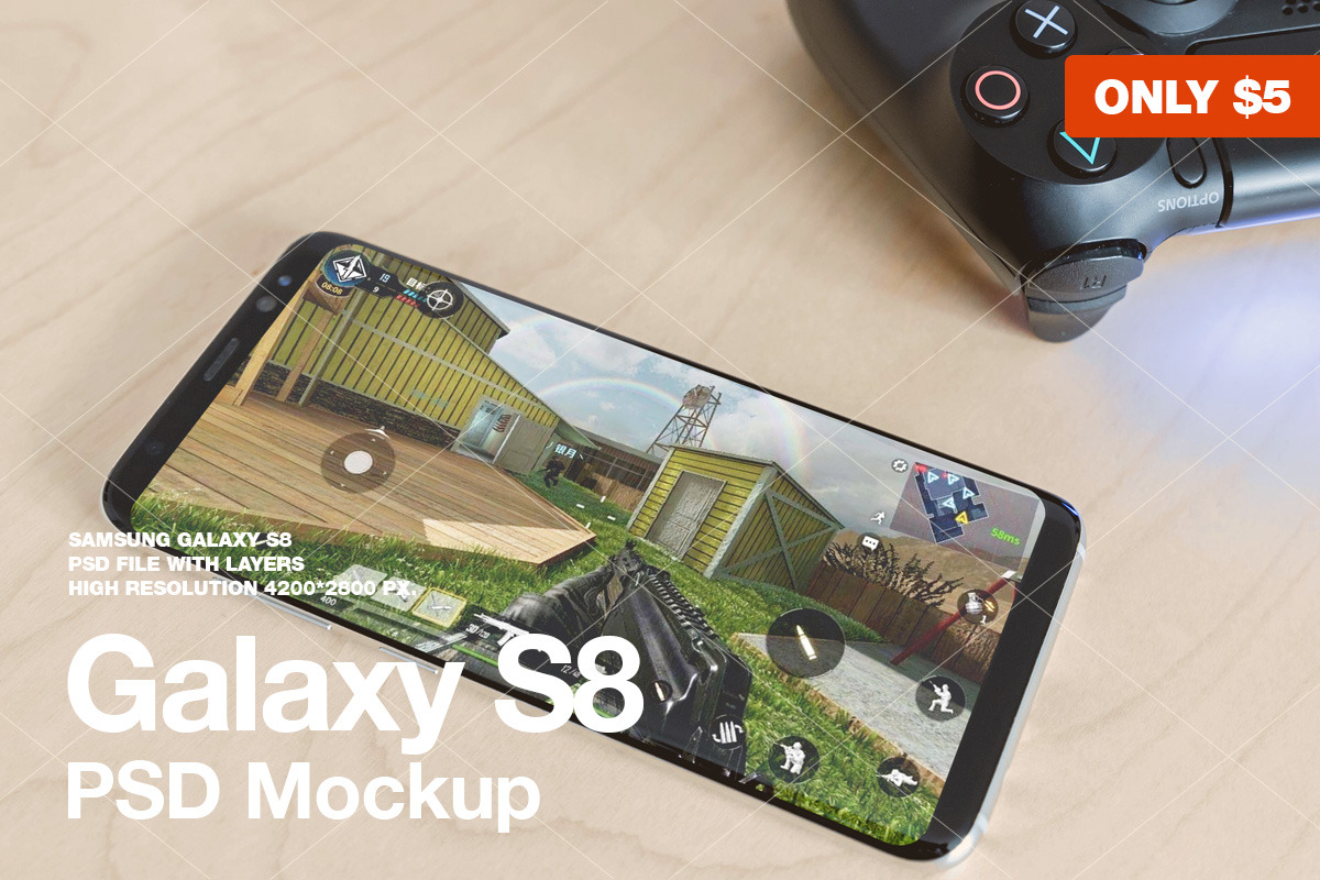 Galaxy S8 PSD Mockup, an Android Mockup by StartMockups.com (Photo 2 of 2)