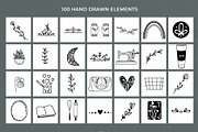 100 hand drawn elements + logo, a Work Illustration by Cozy pattern shop (Thumbnail 5 of 7)
