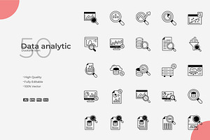 Data Analytic Duotone Icons, a Duotone Icon by Bloodline