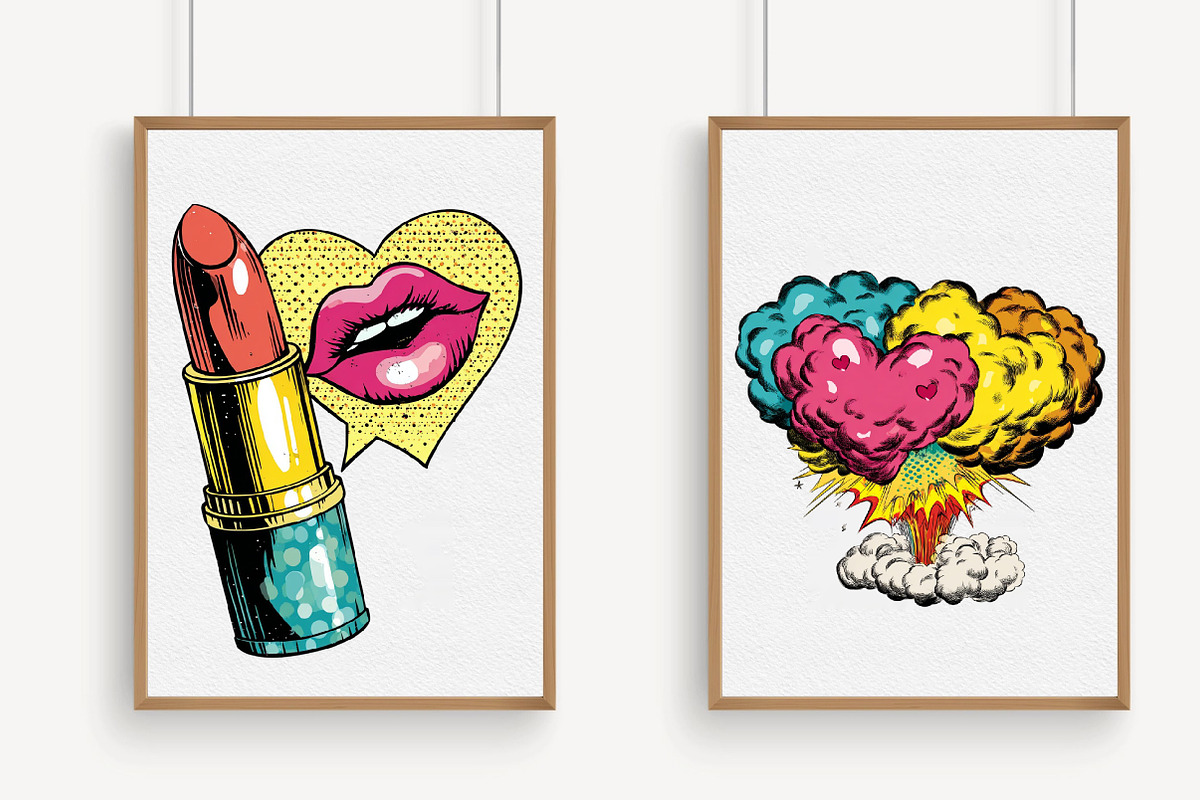 Pop Art Valentine Clipart, an Illustration by Libby Wishes (Photo 4 of 9)