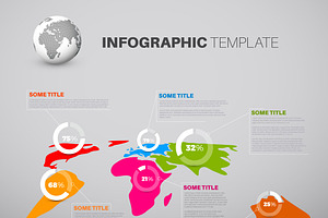 World Map Infographics Template 2