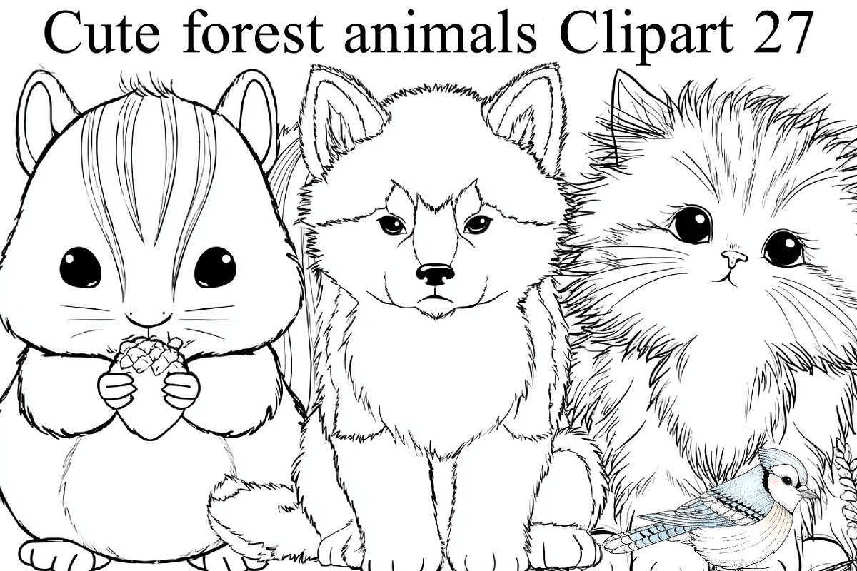Cute forest animals Clipart, an Illustration by DreamArtGraphic (Photo 1 of 8)