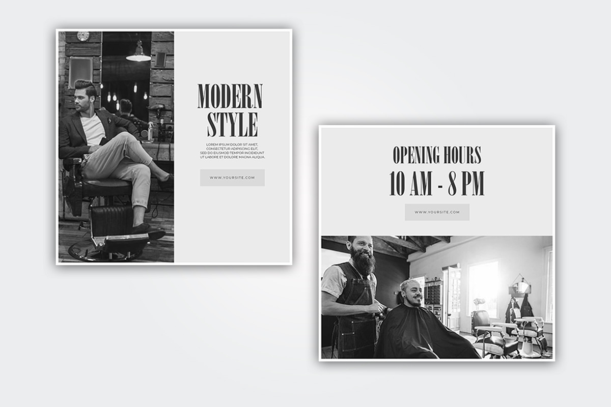 Barbershop instagram post, a Social Media Template by Glowin_studio (Photo 3 of 4)