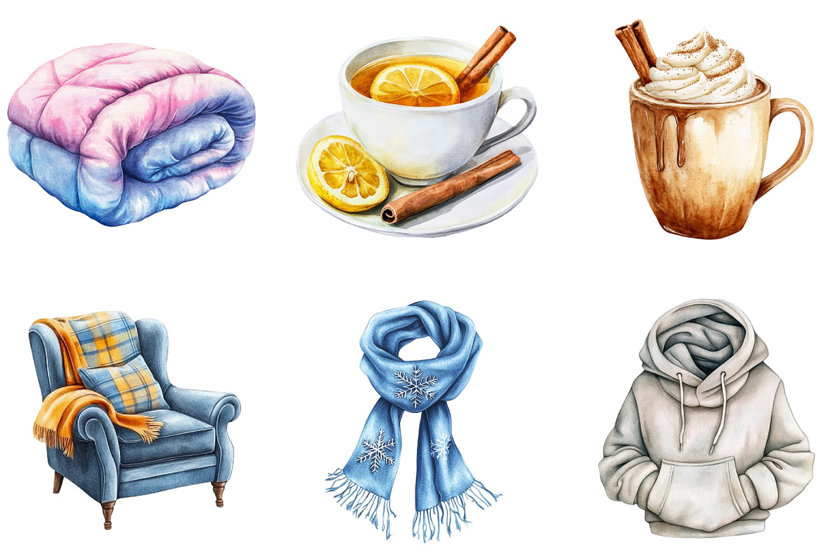 Cozy Winter Clipart, an Illustration by DreamArtGraphic (Photo 2 of 5)