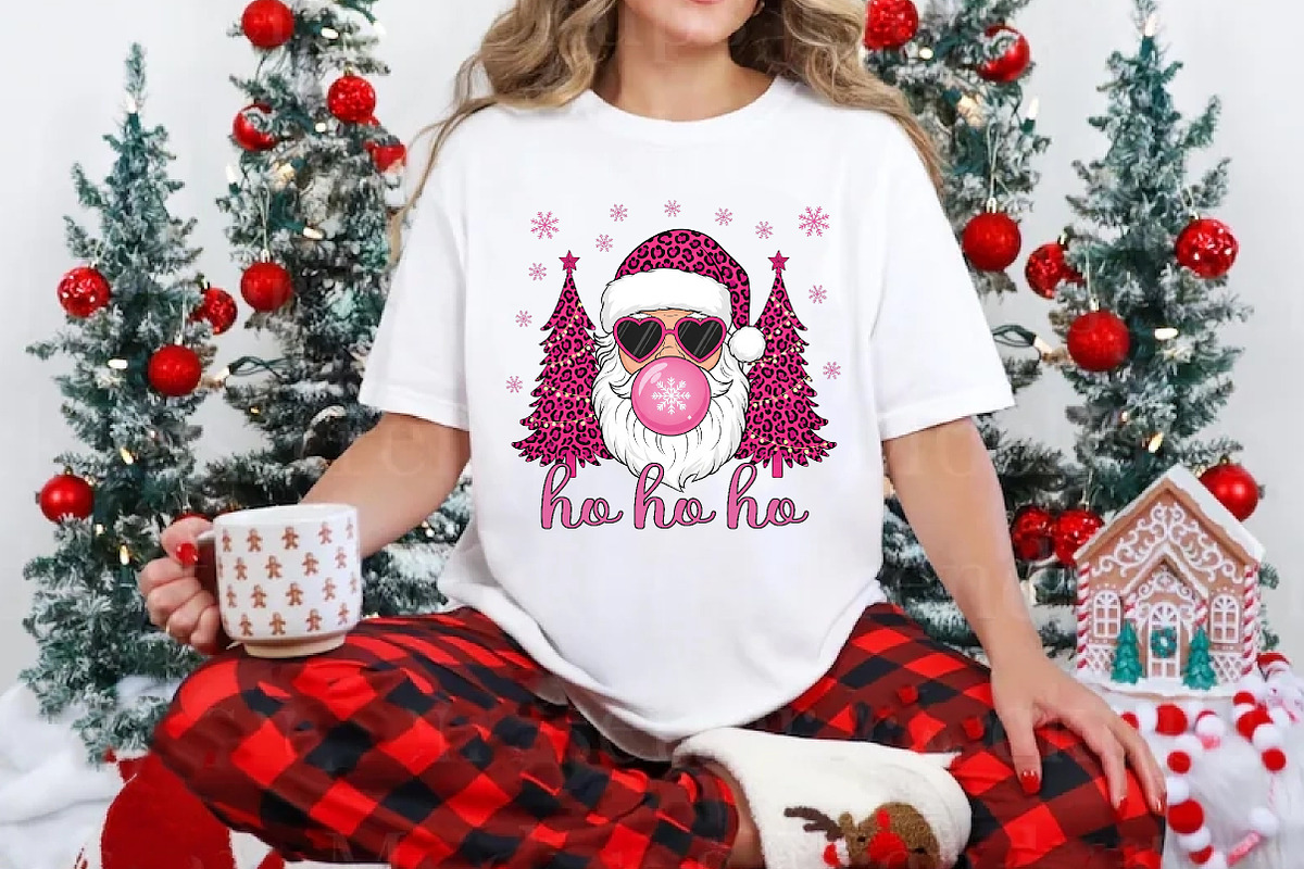 Pink Christmas Leopard Tree Santa PN, an Illustration by Libby Wishes (Photo 3 of 6)