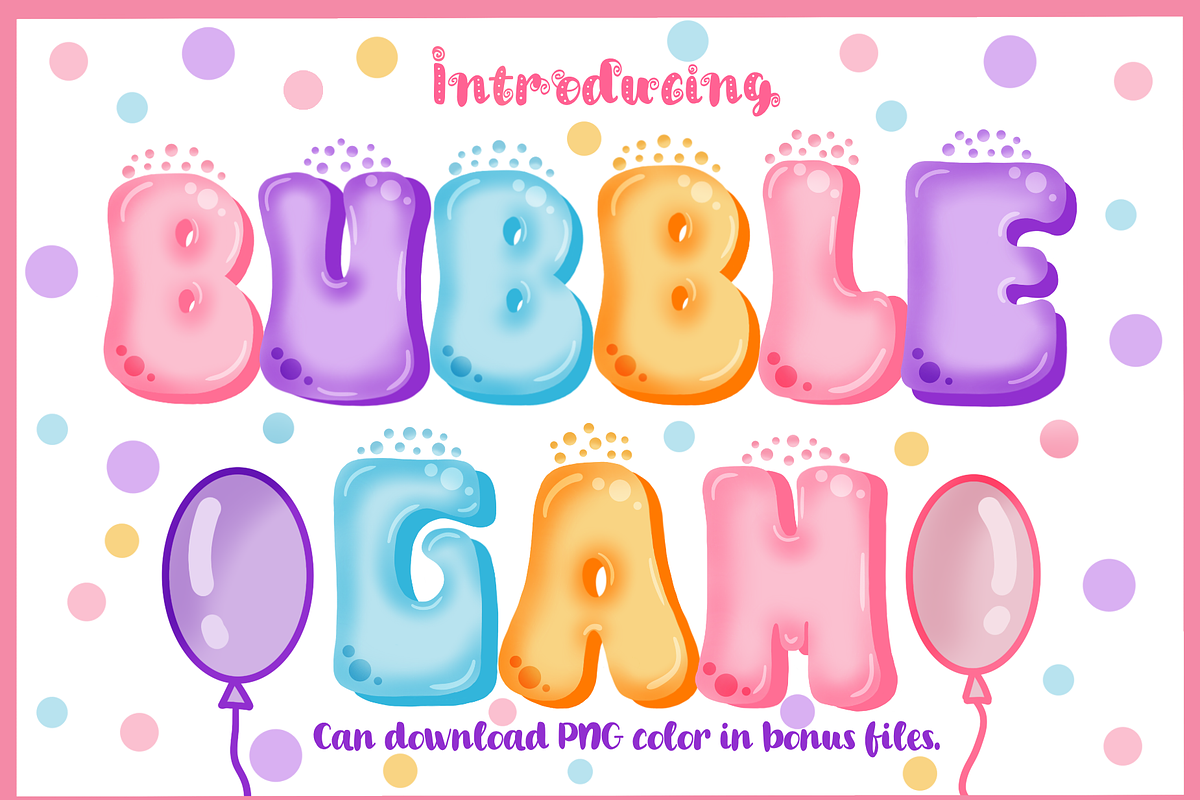 Bubble Gam-PNG fonts, a Symbol Font by It me digital art (Photo 1 of 8)