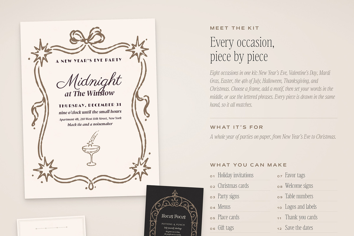 Holiday Party Invite Creator Bundle, an Object Graphic by The October Creative (Photo 2 of 24)