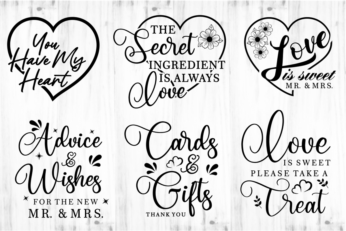 Wedding SVG Bundle, Wedding Sign SVG, an Object Graphic by D2PUTRI (Photo 7 of 31)