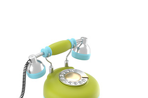 Corded Retro Phone In Bright Colors