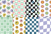 Groovy seamless patterns set, a Pattern Graphic by Swetsol (Thumbnail 2 of 10)