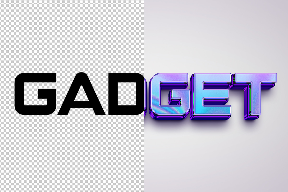 Gadget 3D editable text effect, a Layer Style Add-On by Hello Muh (Photo 2 of 2)