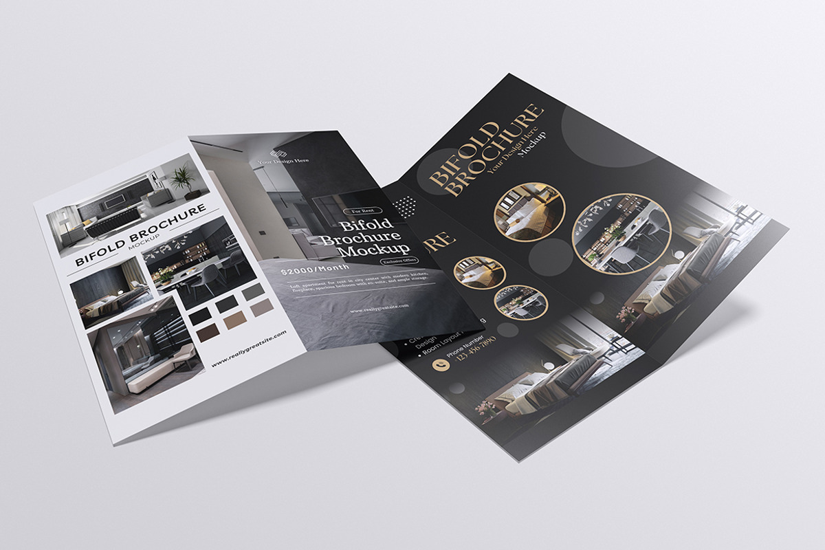 Bifold Brochure Mockup, an Advertising Mockup by HanaSaka_Studio (Photo 2 of 5)