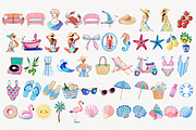 Watercolor Coquette Summer Clipart, an Illustration by TatiMockup (Thumbnail 2 of 6)