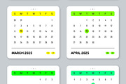Web Calendar Template 2025, an UI Kit Template by ContestDesign (Thumbnail 3 of 7)