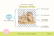 Tropical Holidays Capybara Clipart, an Animal Illustration by Blumensdiary (Thumbnail 3 of 6)