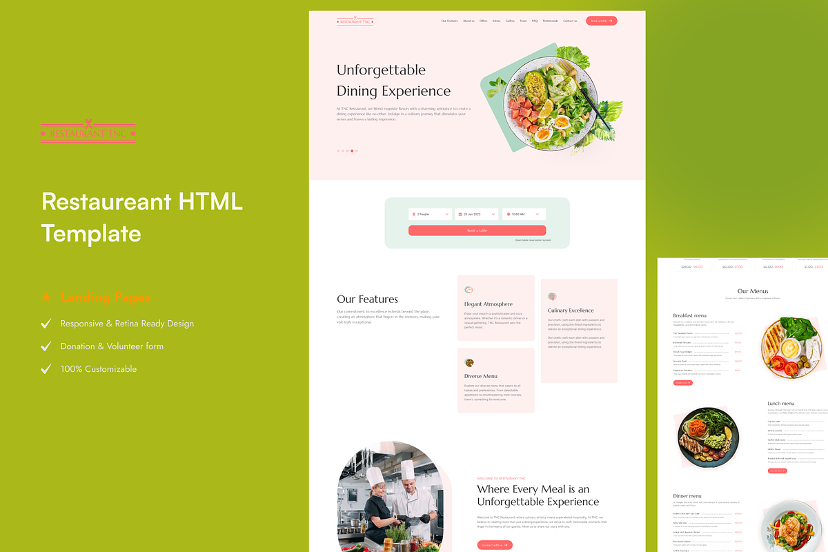 Restaurant TNC - Foods HTML Template, a HTML Template by TNCFlow (Photo 1 of 5)