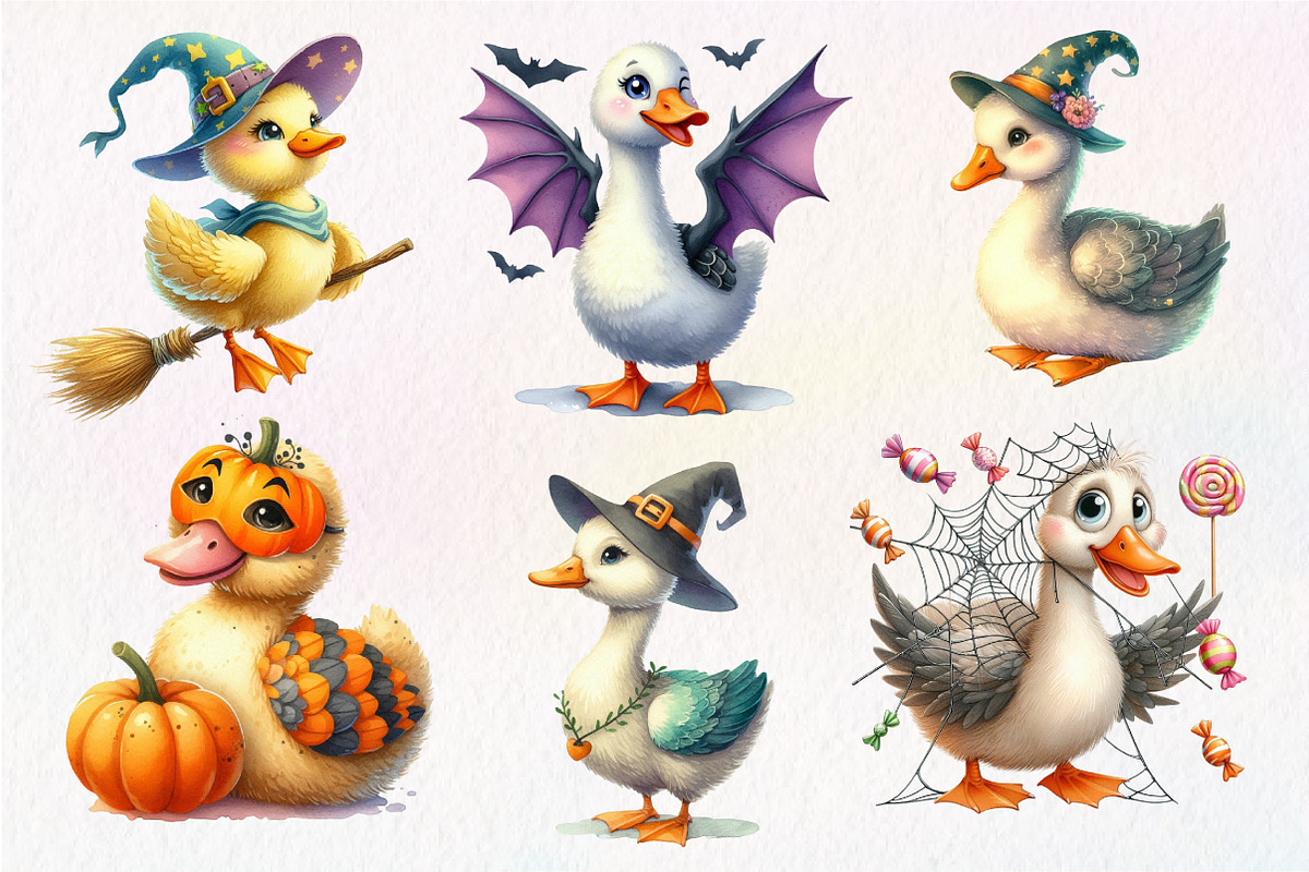 Funny Halloween Silly Goose Clipart, an Illustration by Dream Creation (Photo 2 of 7)