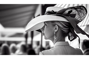 Woman In Beautiful Hat At Ascot