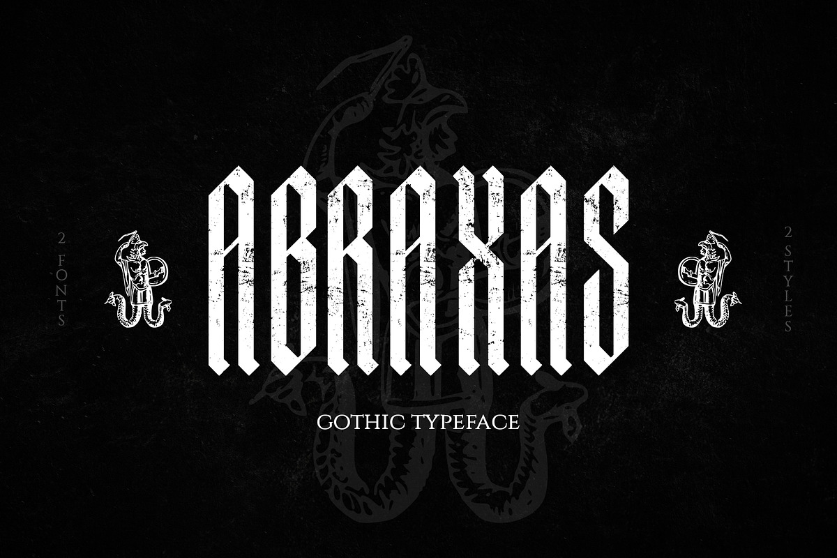 ABRAXAS | Gothic Typeface, a Blackletter Font by Norse Moss (Photo 1 of 8)