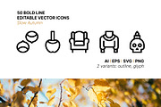50 Slow Autumn Icons, an Outline Icon by Side Project (Thumbnail 1 of 8)