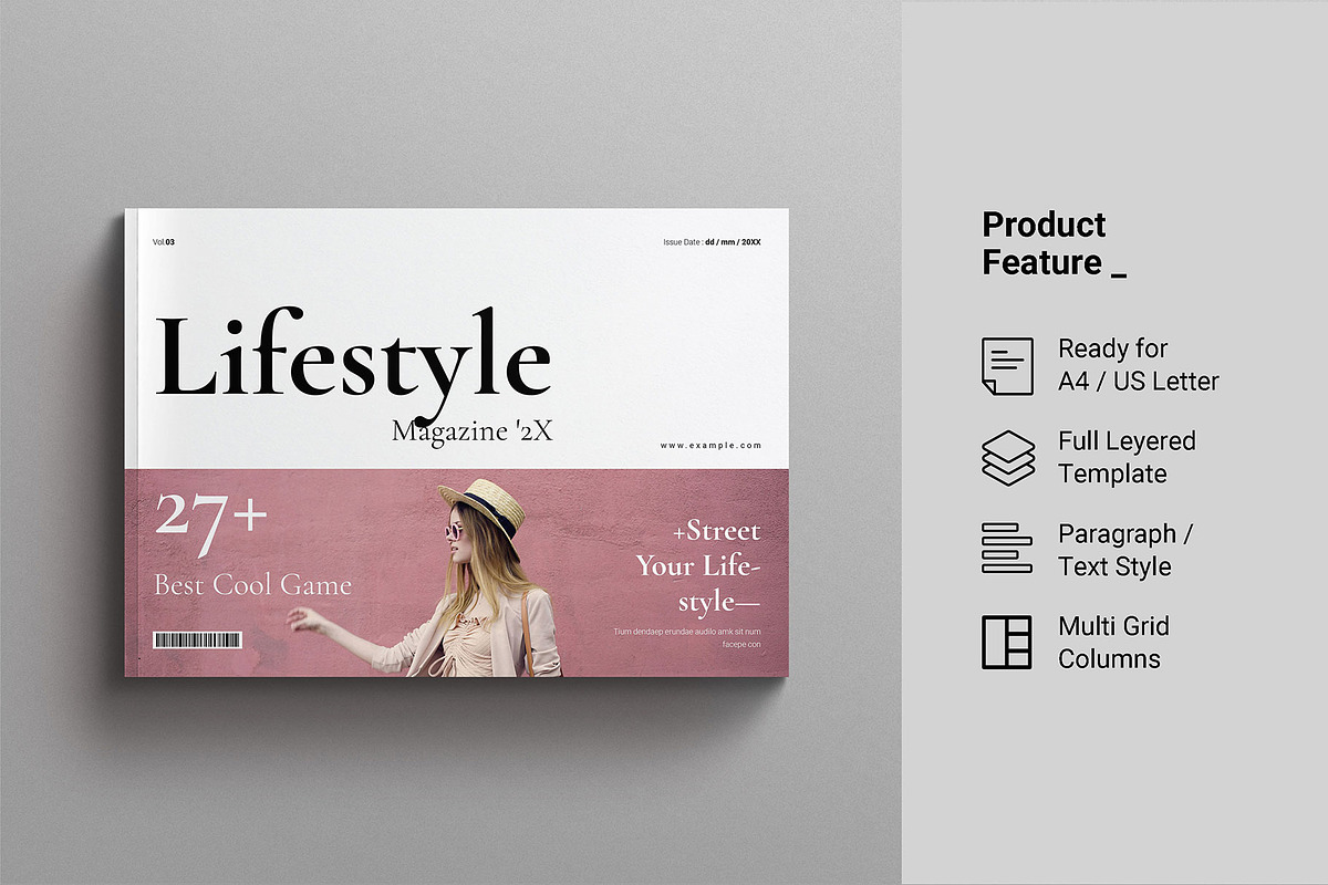 Lifestyle Magazine Template Landsca preview 2