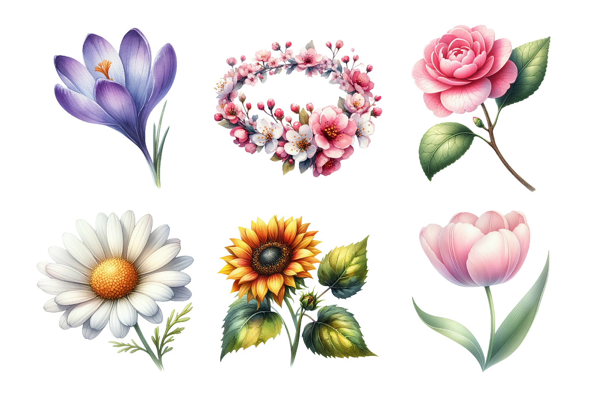 Spring Flower Bundle Clipart, an Illustration by Daily.Designs (Photo 2 of 5)