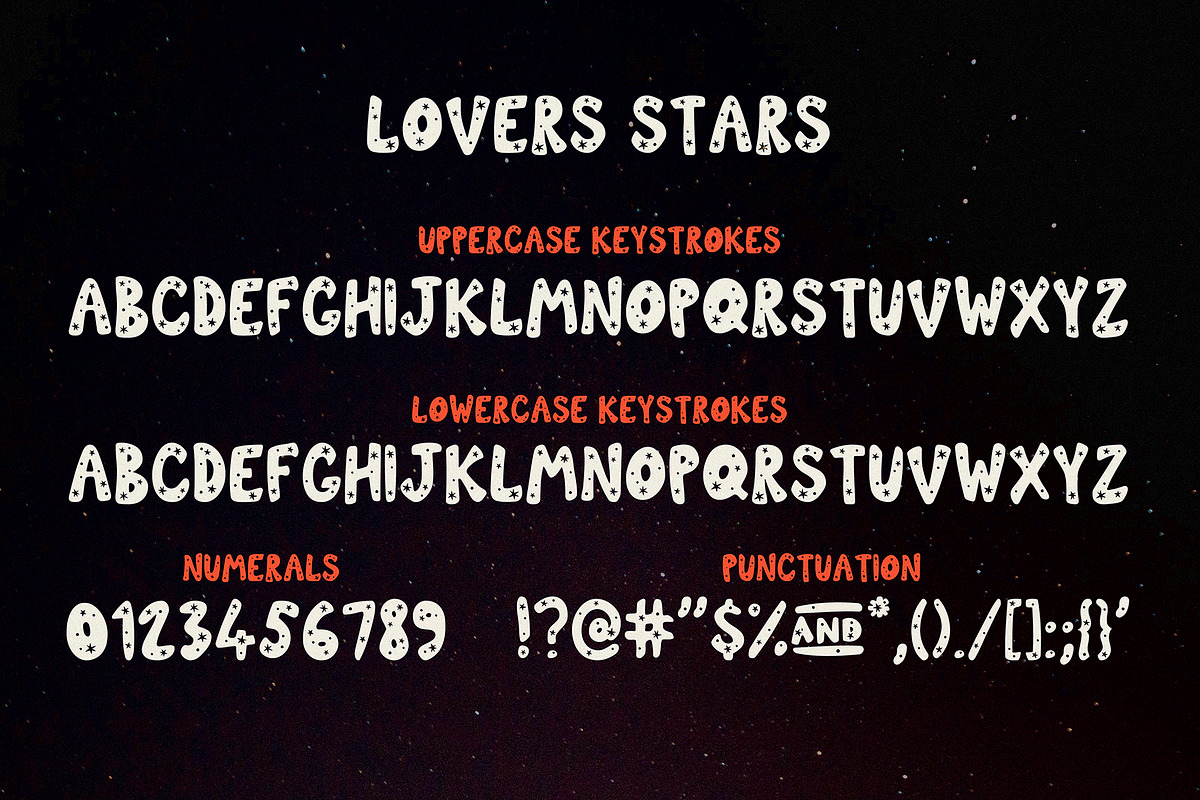 Lovers Stars Fabulous Fonts, a Font by Anastasia Cuza (Photo 5 of 9)