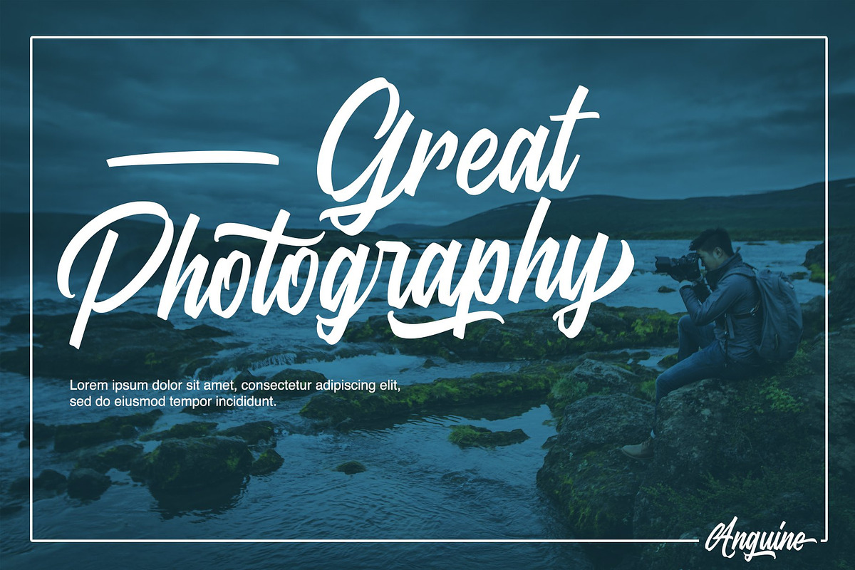 Anguine - Stylish Typeface, a Script Font by GearShift (Photo 3 of 14)