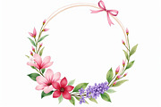Pink Lavender Floral Wreath Bundle, an Illustration by BIPLOB EXPERT (Thumbnail 5 of 14)