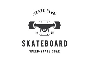 retro vintage skateboard logo design, a Branding & Logo Template by LOGOCREATIVE