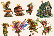 HAPPY SPRING FOREST FAIRY CLIPART, a Person Illustration by Daring Digies (Thumbnail 5 of 10)