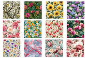 watercolor flowers pattern, an Illustration by Designworld (Thumbnail 2 of 4)