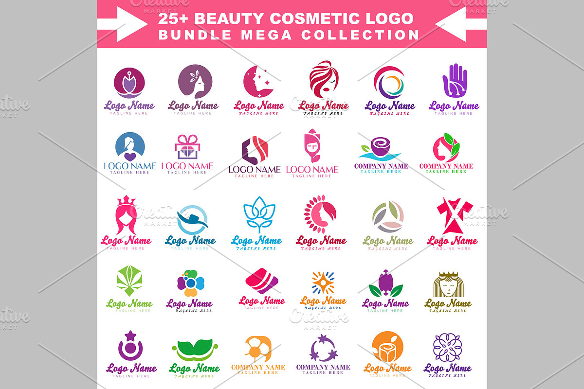 25+ Beauty and Cosmetics Logo Bundle, a Branding & Logo Template by ArmanHossen75