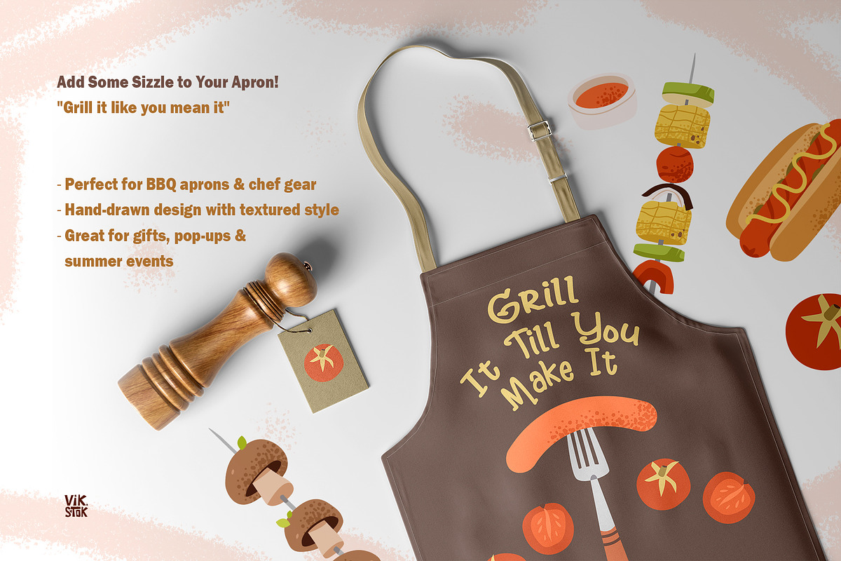 Summer BBQ Clipart + Recipe Page, a Food Illustration by vik.stock (Photo 4 of 5)
