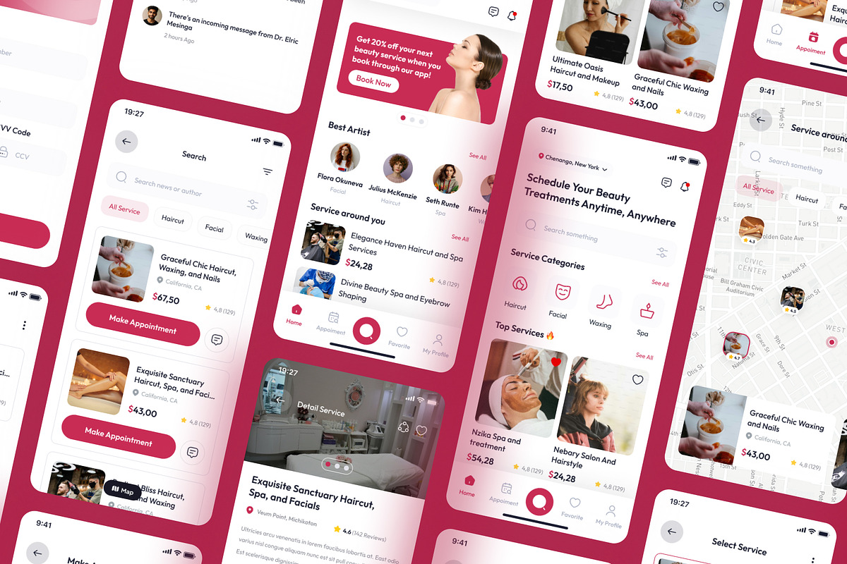 Prettyskin - Beauty Appointment App, an UI Kit Template by Minialis (Photo 5 of 6)