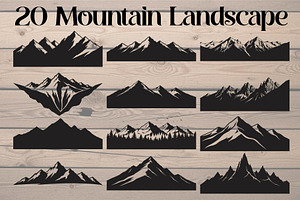 Mountain Landscape Silhouette, a Decorative Illustration by Designer_Momina