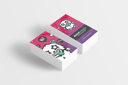 Rock Panda Monster Business Card, a Business Card Template by Odin_Design