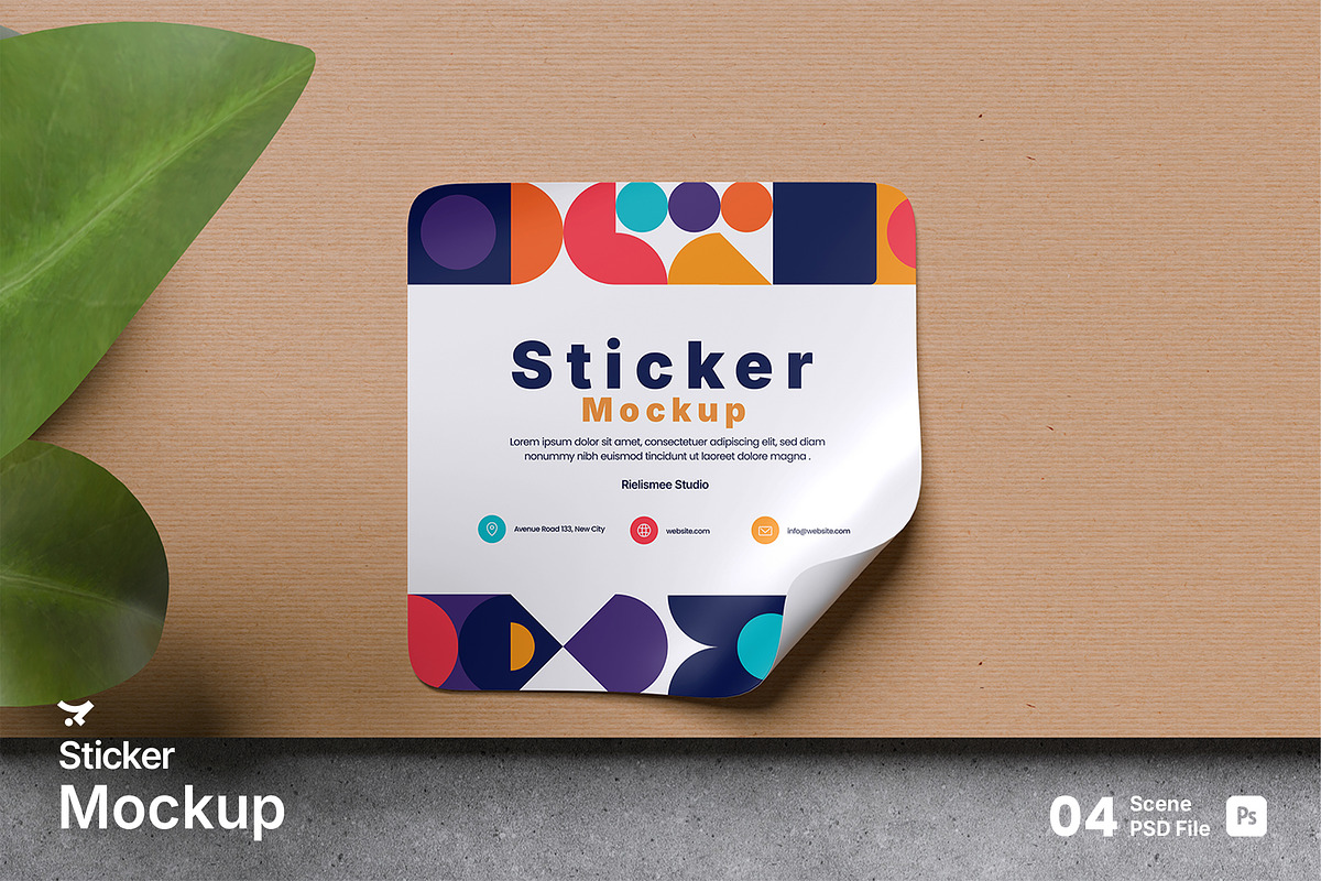 Sticker Mockup Bundle Set, an Advertising Mockup by Rielismee (Photo 1 of 5)