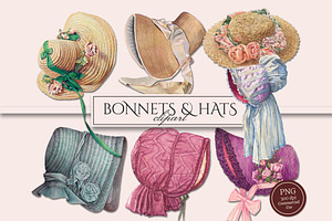 Vintage Bonnet & Hat Clipart