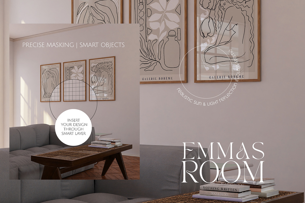 EMMAS ROOM Interior & Frame Mockup, a Household Mockup by Stykke Studio (Photo 7 of 19)