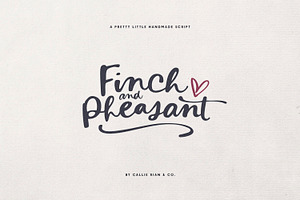 Finch & Pheasant Script, a Font by Callie Rian & Co.