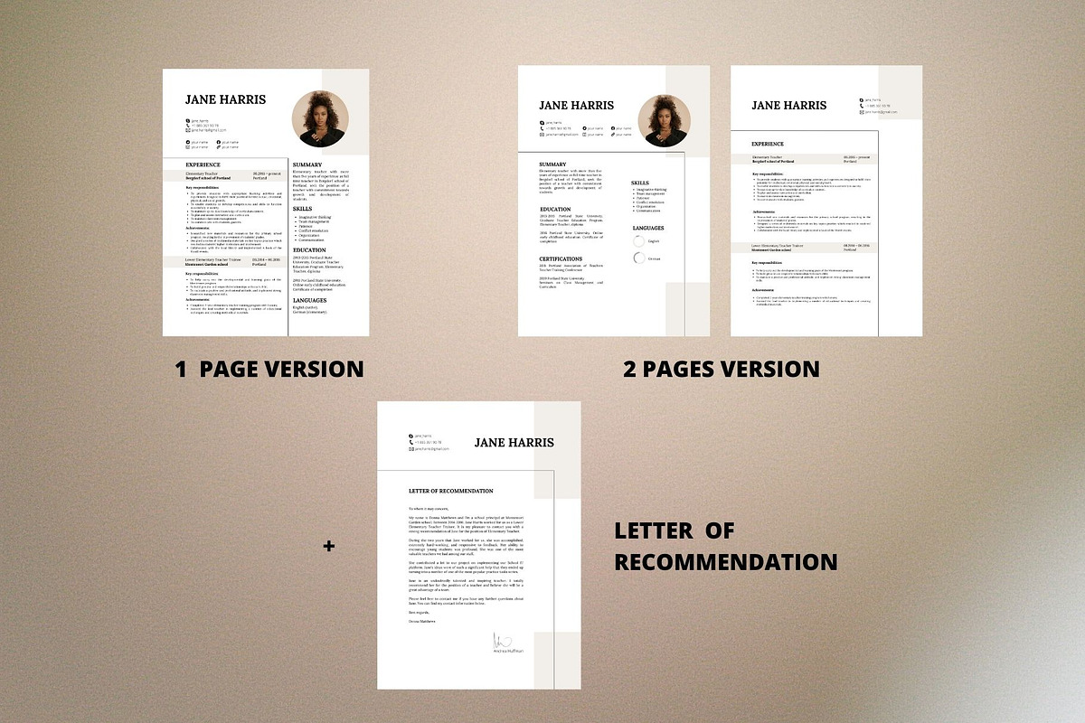 Teacher Resume|CV + Cover letter, a Resume Template by MediaKitTemplates (Photo 3 of 9)