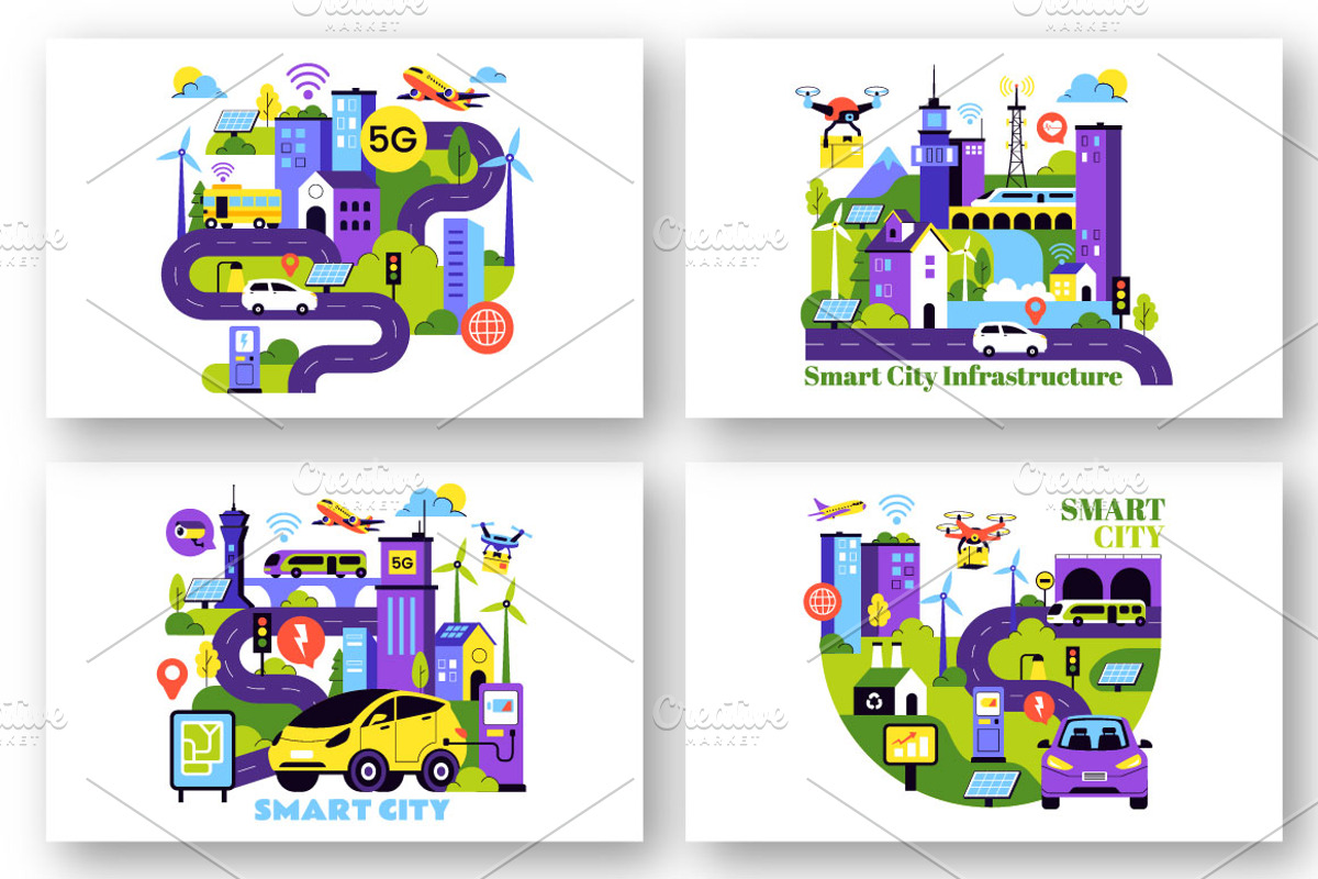 10 Smart City Infrastructure, a Technology Illustration by denayunebgt (Photo 2 of 4)